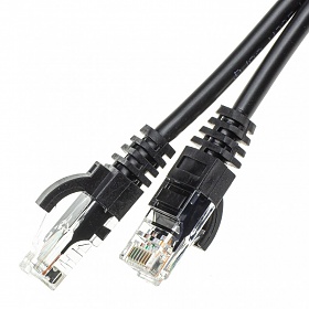 Patchcord UTP, kat5e, 0,5m, czarny