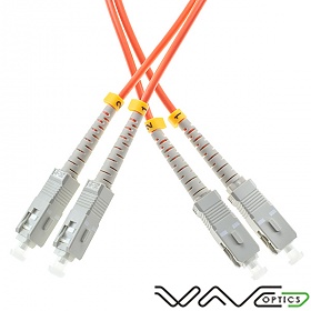 Patchcord SC/UPC-SC/UPC, MM, 50/125, dupleks, włókno OM2, 0,5 m