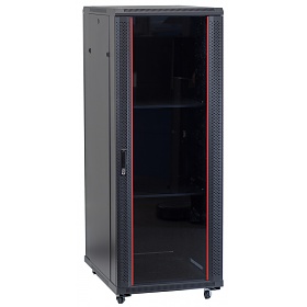 Szafa rack 32U 19", 800mm gł., drzwi szklane, czarna