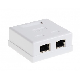 Ekranowana puszka natynkowa, kat. 6a, 2x RJ-45