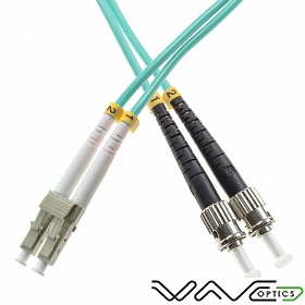 Patchcord LC/UPC-ST/UPC, MM, 50/125, dupleks, włókno OM3, 2 m