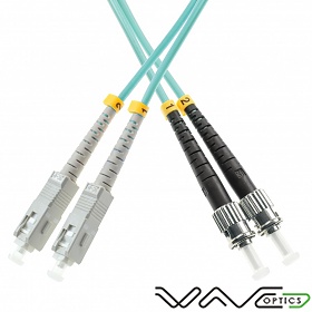 Patchcord SC/UPC-ST/UPC, MM, 50/125, dupleks, włókno OM3, 2 m