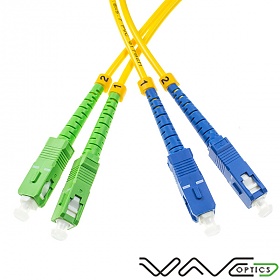 Patchcord światłowodowy SM SC/APC-SC/UPC, 9/125, dupleks, G652D,  10m