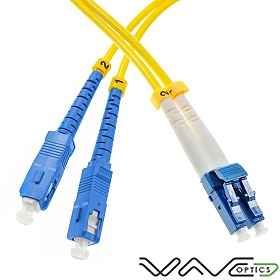 Patchcord światłowodowy jednomodowy SC/UPC-LC/UPC, 9/125, dupleks, włókno G652D,  długość 15m