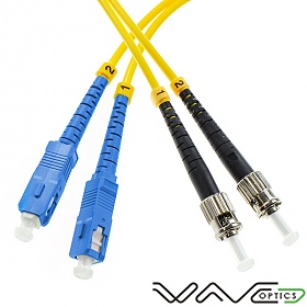 Patchcord wiatowodowy jednomodowy SC/UPC-ST/UPC, 9/125, dupleks, wkno G652D, 3.0mm, dugo 15m