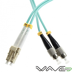 Patchcord światłowodowy, MM, LC/UPC-FC/UPC, 50/125, dupleks, OM3,  20m