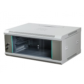 Szafa rack 4U, wisząca, 19", 450mm gł., drzwi szklane