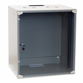 Szafa rack 12U, 19", wisząca, 400mm gł., drzwi szklane