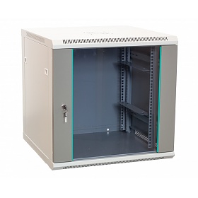 Szafa rack 12U, 19", wisząca, 600mm gł., drzwi szklane