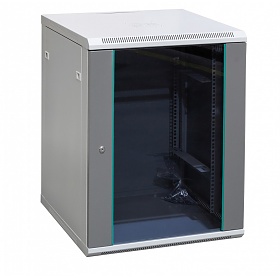 Szafa rack 15U, 19", wisząca, 600mm gł., drzwi szklane