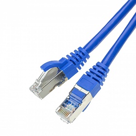 Patchcord S/FTP-K6A (PiMF); 5,0 m; niebieski