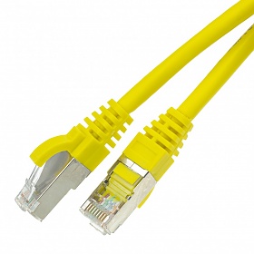 Patchcord FTP, kat5e, 0,5m, żółty