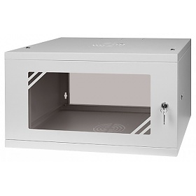 Szafa rack 4U, wisząca, 19", 350mm gł., drzwi szklane, do montażu