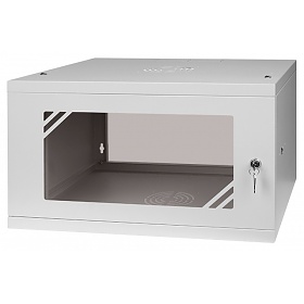 Szafa rack 6U, wisząca, 19", 450mm dł., drzwi szklane, do montażu