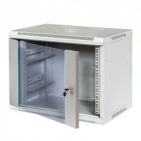 Szafa rack 9U, wisząca, 19", 440mm gł., drzwi szklane