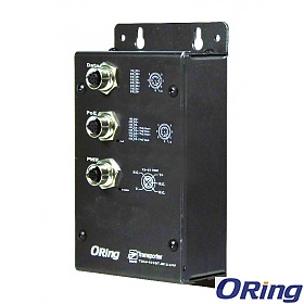 ORing TINJ-101GT-M12-24V, Injector przemysłowy Gigabit, 2x10/1000 M12 PoE