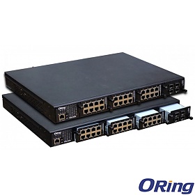 Switch zarządzalny, L3, modularny, 4 sloty - 3 sloty dla 8x1G, 1 slot dla 4x10G, O/Open-Ring <30ms (ORing RGS-PR9000-HV)