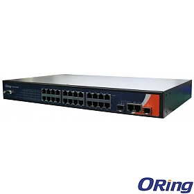 ORing RES-9242GC-EU, Switch przemysowy zarzdzalny, 24x 10/100 RJ-45 + 2 sloty SFP, O/Open-Ring <10ms