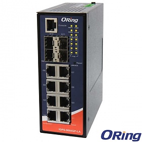 ORing IGPS-9084GP-LA, Switch przemysłowy zarządzalny, 8x 10/1000 RJ-45 PoE + 4 sloty SFP / RJ-45, O/Open-Ring <30ms, obudowa slim