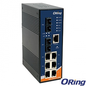 IES-3062FX-MM-SC, Switch przemysłowy zarządzalny, DIN, 6x 10/100 RJ-45 + 2x100 MM SC, O/Open-Ring <10ms 