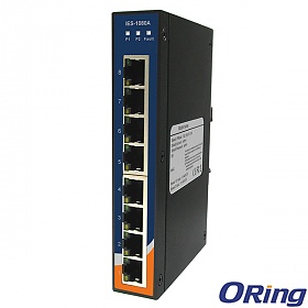 IES-1080A, Switch przemysłowy niezarządzalny, DIN, 8x 10/100 RJ-45, obudowa slim 