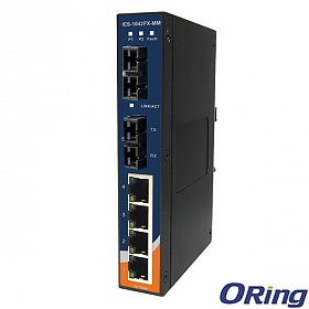 IES-1042FX-MM-SC, Switch przemysłowy niezarządzalny, DIN, 4x 10/100 RJ-45 + 2x 100 MM SC, obudowa slim 