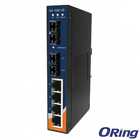 IES-1042FX-SS-SC, Switch przemysłowy niezarządzalny, DIN, 4x 10/100 RJ-45 + 2x 100 SM SC, obudowa slim 