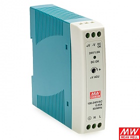 Mean Well MDR-20-24 Zasilacz impulsowy przemysłowy 24W 24VDC, mini, DIN TS35