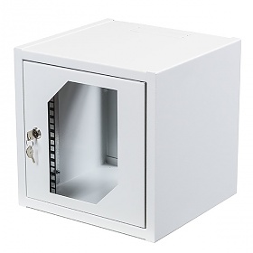 Szafa rack 6U, wisząca, 10 cali, 300mm gł., drzwi szklane
