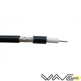 Kabel koncentryczny RG6 Cu, czarny, 100m, Wave Cables
