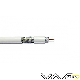 Kabel koncentryczny RG6 Cu, biały, 100m, Wave Cables