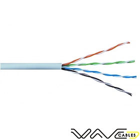 Kabel UTP, skrętka, kat5E, linka, wewnętrzna, szara, 4x2x26 AWG, 305m