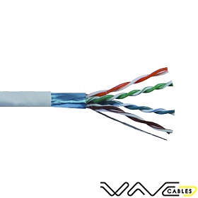 Kabel FTP (F/UTP), skrtka, kat5E, drut, wewntrzny, szary, 4x2x24 AWG, 305m