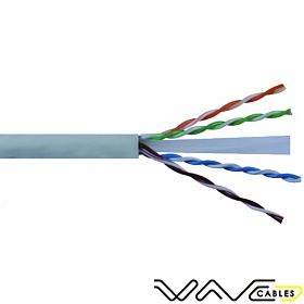 Kabel UTP, skrtka, kat6, linka, wewntrzny, szary, 4x2x24 AWG, 305m