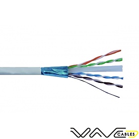 Kabel skrętka FTP (F/UTP), kat6, linka, wewnętrzny, szary, 4x2x26 AWG, 305m