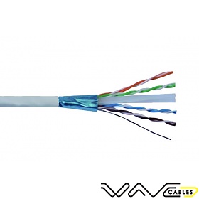 Kabel FTP (F/UTP), skrętka kat6, wewnętrzny, szary, LSOH/LSZH, 4x2x23 AWG, 305m, drut,ftp kabel