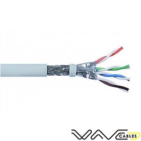 Kabel skrętka, SFTP (S/FTP), kat7, wewnętrzny, szary, LSOH/LSZH, 4x2x23 AWG, 305m, drut