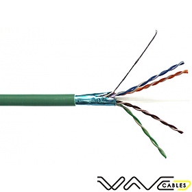 Kabel skretka FTP (F/UTP), kat6, wewnętrzny, zielony, LSOH/LSZH, 4x2x26 AWG, 305m, linka