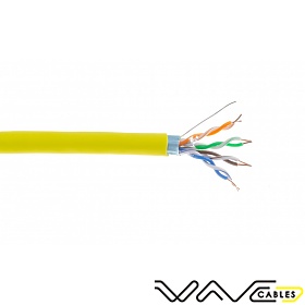 Kabel FTP (F/UTP), skrętka, kat5E, drut, wewnętrzny, żółty, LSOH, 4x2x24 AWG, 305m