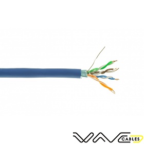 Kabel FTP (F/UTP), skrętka, kat5E, drut, wewnętrzny, niebieski, LSOH, 4x2x24 AWG, 305m