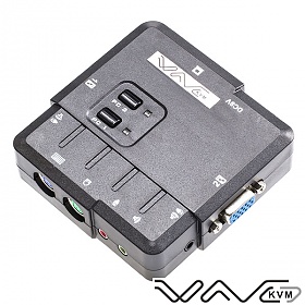 Przełącznik KVM, 2 do 1, PS/2, audio, Wave KVM