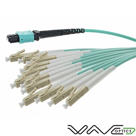 Patchcord wiatowodowy MPO(F)-LC/UPC, MM, 50/125, 12F, wkno OM3, 3.0mm, 10m