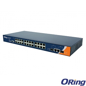RES-3242GC-EU, Switch przemysłowy zarządzalny, 24x10/100 RJ-45/SFP + 2 sloty SFP, O/Open-Ring <10ms 