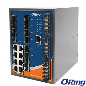 IGS-P9812GP-HV, Switch przemysłowy zarządzalny, DIN, 8x 10/1000 RJ-45 + 12x100/1000 SFP z DDM, O/Open-Ring <20ms
