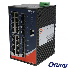 IGS-9168GP, Switch przemysłowy zarządzalny, DIN, 16x 10/1000 RJ-45 + 8x100/1000 SFP z DDM, O/Open-Ring <30ms