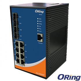 IGS-9084GP, Switch przemysowy zarzdzalny, DIN, 8x 10/1000 RJ-45 + 4x100/1000 SFP z DDM, O/Open-Ring <30ms
