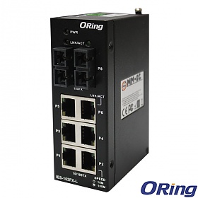 IES-162FX-SS-SC-L, Switch przemysłowy niezarządzalny, DIN, 6x10/100 RJ-45+2x100 SS SC