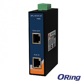 SPL-101GT, Splitter przemysłowy PoE, 1x10/1000 RJ-45 PoE + 1x10/1000 RJ-45