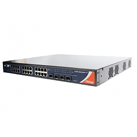 RGPS-R9244GP+-P, Switch przemysowy zarzdzalny, 24x 10/1000 RJ-45 PoE + 4 sloty SFP+ 1G/10G, O/Open-Ring <30ms, L3 