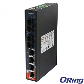 IPS-1042-FA-MM-SC, Switch przemysowy niezarzdzalny, DIN, 4x 10/100 RJ-45 PoE + 2x 100 MM SC, obudowa slim